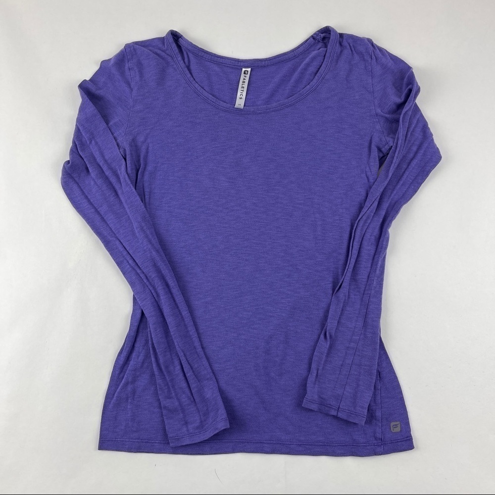 Fabletics Tshirt Womens Medium Purple Round Neck Long Sleeve